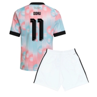 Camiseta Bélgica Jeremy Doku #11 Segunda Equipación Replica Mundial 2026 para niños mangas cortas (+ Pantalones cortos)
